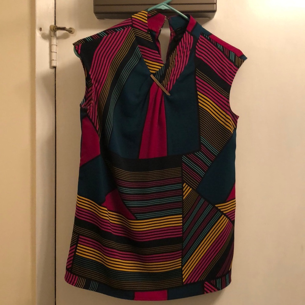 Multi-Color Striped Sleeveless Tank